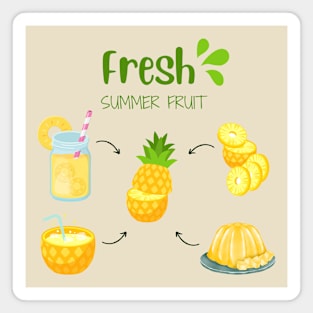 Pineapple Fresh Summer Fruit Magnet